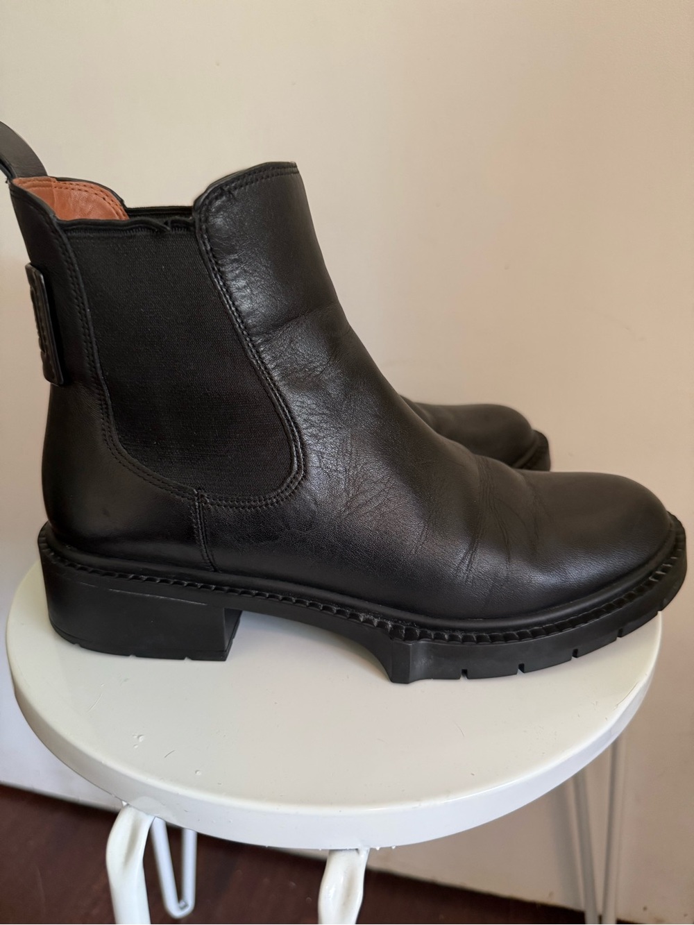 Coach Lyden Bootie. Black Leather Chelsea Ankle Boot for Women - Picture 6 of 7